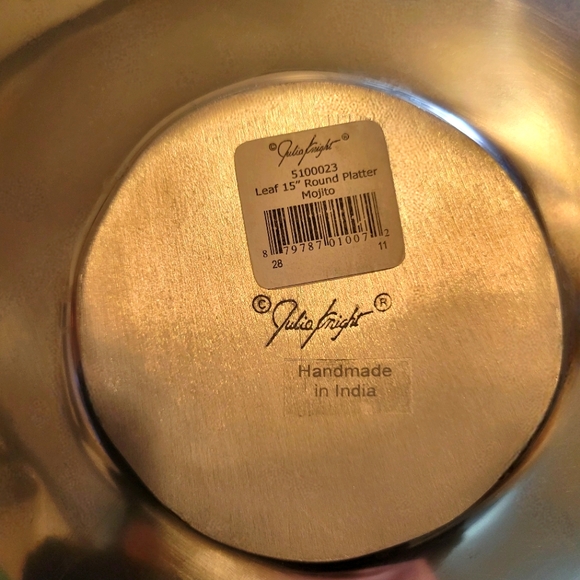 Julia Knight Round Leaf Platter 15” • Color - Mojito - Picture 3 of 3